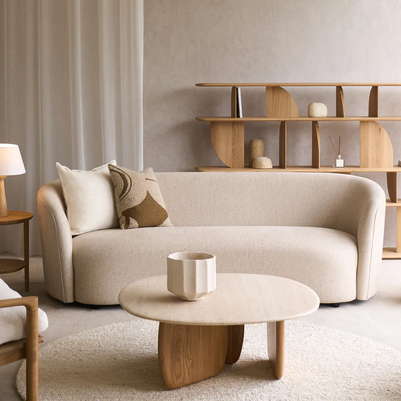 Ellipse Fabric Sofa | 3 Seater - Oatmeal