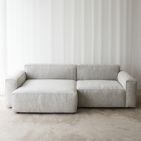 Baker Fabric L Shape Sofa | Salt & Pepper (248cm) - Gambar 6