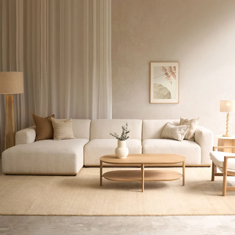 Komo Modular L Shape Sofa | Alabaster (342 cm)