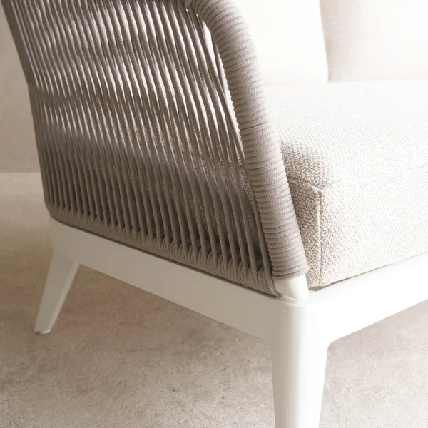 Hamilton Outdoor Sofa | 2 Seater White Frame - Taupe (174cm) - Gambar 2