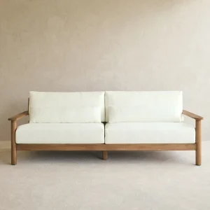 Capri Outdoor Sofa | 3 Seater - Graige with Snow Cushion - Gambar 4