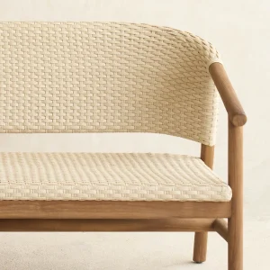 Aiko Outdoor Sofa | White Shell Frame with Sand Cushions - Gambar 3