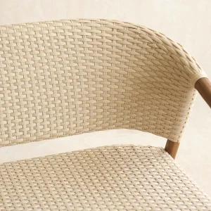 Aiko Outdoor Sofa | White Shell Frame with Sand Cushions - Gambar 4