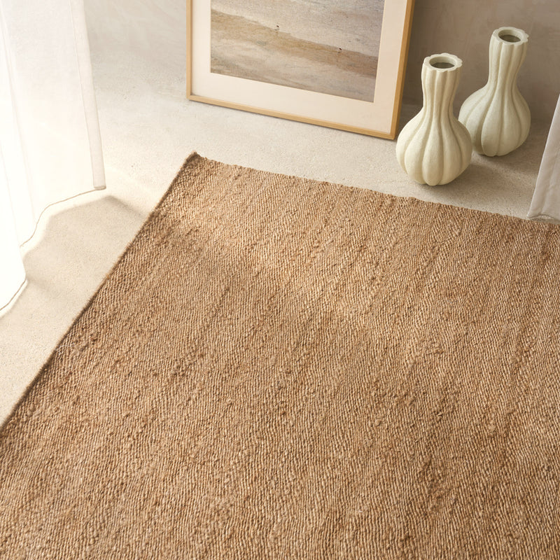Terra Handknotted Hemp Rug | Almond